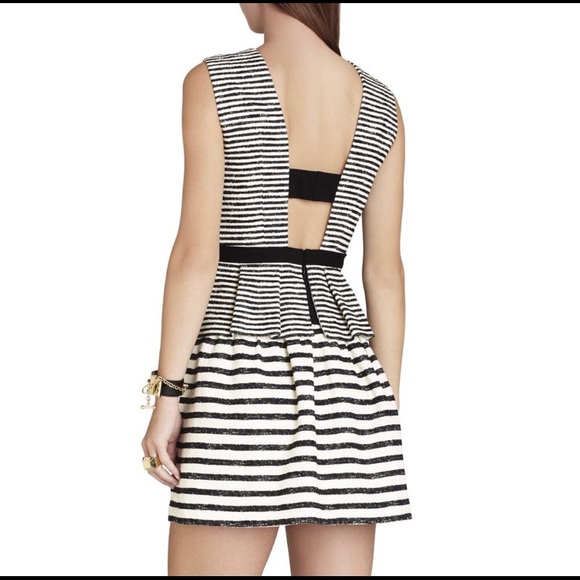 BCBGMaxAzria Striped Peplum Mini Dress - Picture 2 of 4